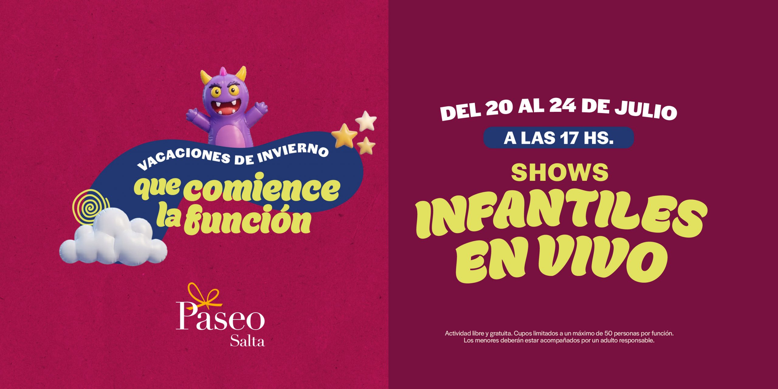 Vacaciones de invierno en Paseo Salta: que comience la función
